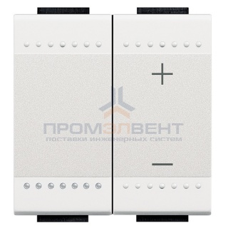 Светорегулятор кнопочный универсальный (для светодиодов) 3-400Вт 2 модуля LivingLight Белый