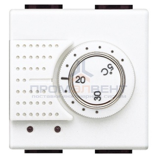 Термостат комнатный с релейным выходом на один контакт 2А 250В 2 модуля LivingLight Белый