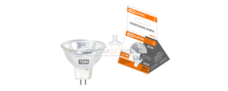 Лампа галогенная с отражателем MR16 (JCDR) - 20 Вт - 230 В - GU5.3 TDM