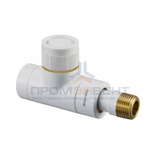 Вентиль термостатический прямой Oventrop E - 1/2" (ВР/НР, PN10, Tmax 90°C, цвет белый)