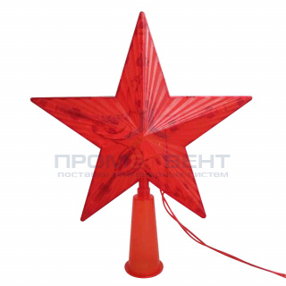 15-81 Звезда на ёлку, красная, провод в красной изоляции, 220В, IP44.