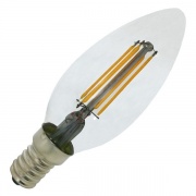 Лампа филаментная светодиодная свеча FL-LED Filament C35 4.4W 3000К 220V 440lm E14 теплый свет