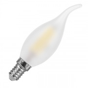 Лампа филаментная светодиодная свеча на ветру матовая Feron LB-59 5W 2700K 230V 510lm E14 filament