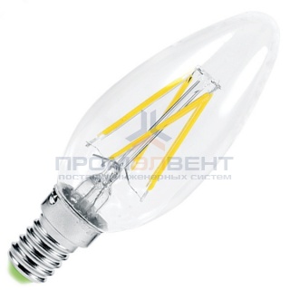 Лампа филаментная светодиодная свеча Osram LED SCL BA 60 5W/827 230V CL E14 600lm Filament
